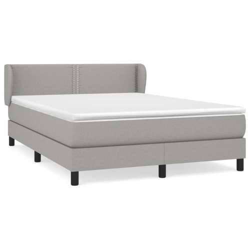Krevet box spring s madracem svjetlosivi 140x200 cm od tkanine - Svjetlosiva 140 x 200 cm Obično s čavlima Cijena