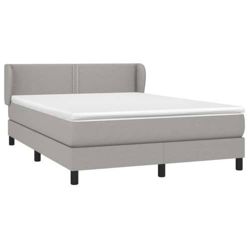 Krevet box spring s madracem svjetlosivi 140x200 cm od tkanine - Svjetlosiva 140 x 200 cm Obično s čavlima Cijena