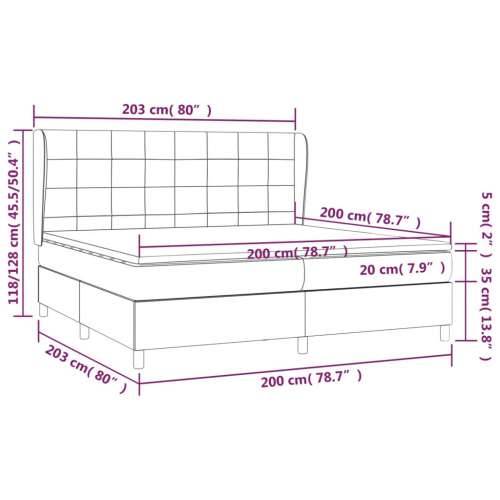 Krevet s oprugama i madracem crni 200x200 cm od tkanine - Crna 200 x 200 cm Blok s kvadratima Cijena