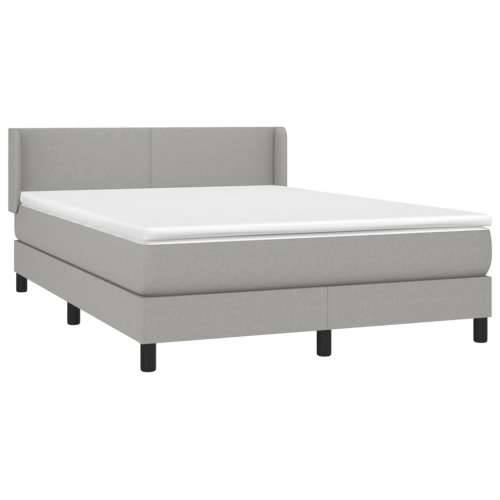 Krevet box spring s madracem svjetlosivi 140x200 cm od tkanine Svjetlosiva 140 x 200 cm Gladak dizajn Cijena