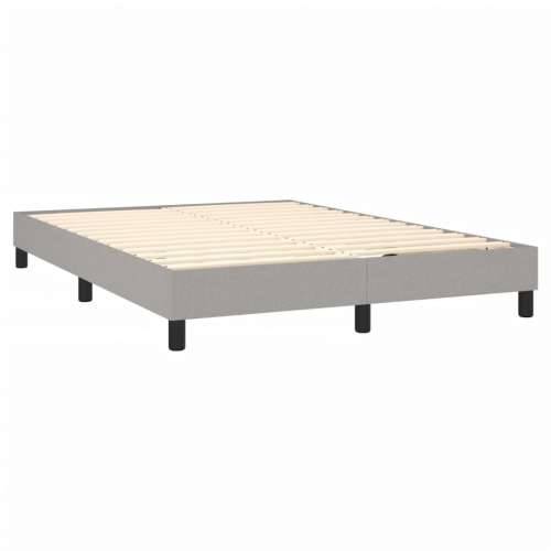 Krevet box spring s madracem svjetlosivi 140x200 cm od tkanine - Svjetlosiva 140 x 200 cm gumbi Cijena