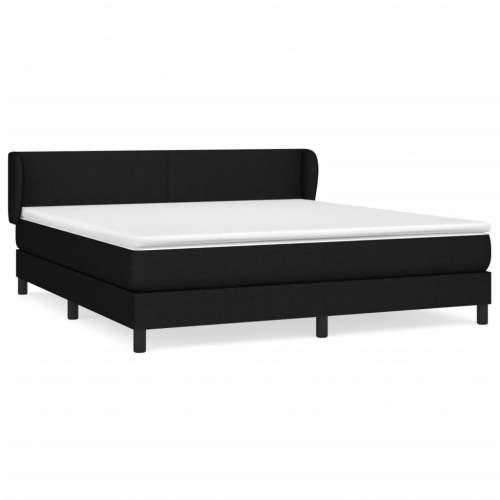 Krevet s oprugama i madracem crni 160x200 cm od tkanine - Crna 160 x 200 cm Gladak dizajn Cijena