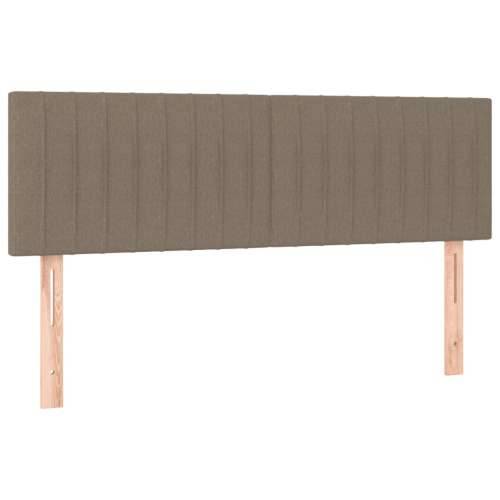 Krevet s oprugama i madracem smeđesivi 140x200 cm tkanina - Sivo-smeđa 140 x 200 cm Okomite pruge Cijena