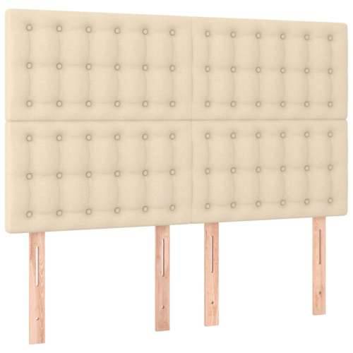 Krevet s oprugama i madracem krem 140x200 cm od tkanine - Krema 140 x 200 cm gumbi Cijena