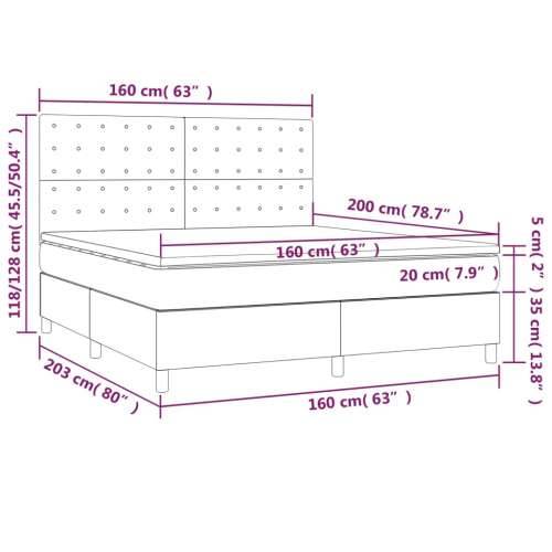 Krevet s oprugama i madracem crni 160x200 cm od tkanine - Crna 160 x 200 cm gumbi Cijena
