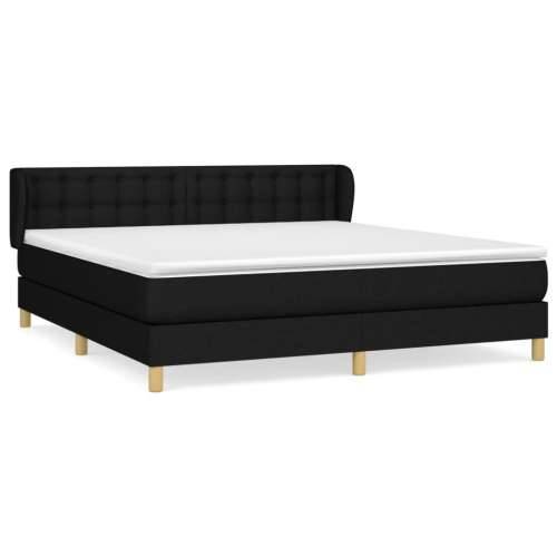 Krevet s oprugama i madracem crni 180x200 cm od tkanine - Crna 180 x 200 cm gumbi Cijena
