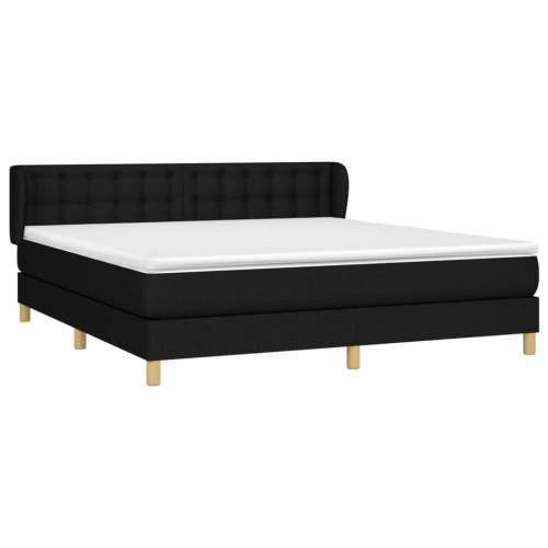 Krevet s oprugama i madracem crni 180x200 cm od tkanine - Crna 180 x 200 cm gumbi Cijena