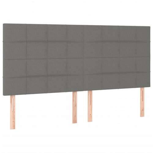 Okvir kreveta s oprugama i madrac svjetlosivi 160x200cm tkanina - Tamno siva 160 x 200 cm Blok s kvadratima Cijena