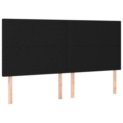 Krevet s oprugama i madracem crni 160x200 cm od tkanine - Crna 160 x 200 cm Gladak dizajn Cijena