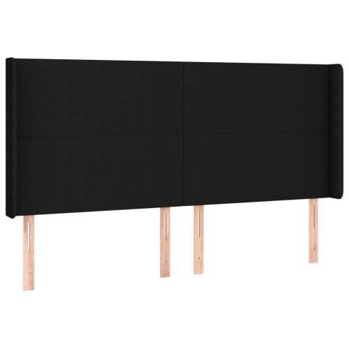 Krevet s oprugama i madracem crni 160x200 cm od tkanine - Crna 160 x 200 cm Gladak dizajn Cijena