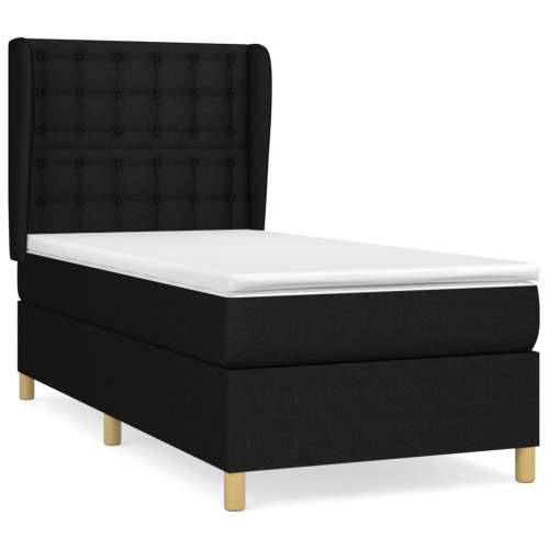 Krevet s oprugama i madracem crni 90x200 cm od tkanine - Crna 90 x 200 cm gumbi Cijena