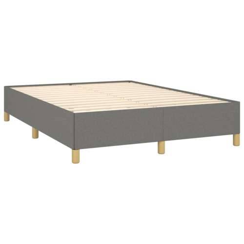 Krevet s oprugama i madracem tamnosivi 140x190 cm od tkanine - Tamno siva 140 x 190 cm vodoravne pruge Cijena