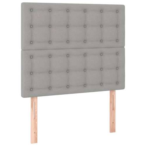 Krevet s oprugama i madrac svjetlosivi 120 x 200cm od tkanine - Svjetlosiva 120 x 200 cm gumbi Cijena