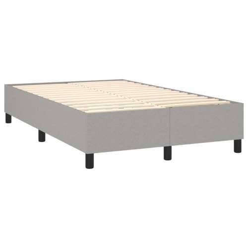 Krevet s oprugama i madrac svjetlosivi 120 x 200cm od tkanine - Svjetlosiva 120 x 200 cm Blok s kvadratima Cijena