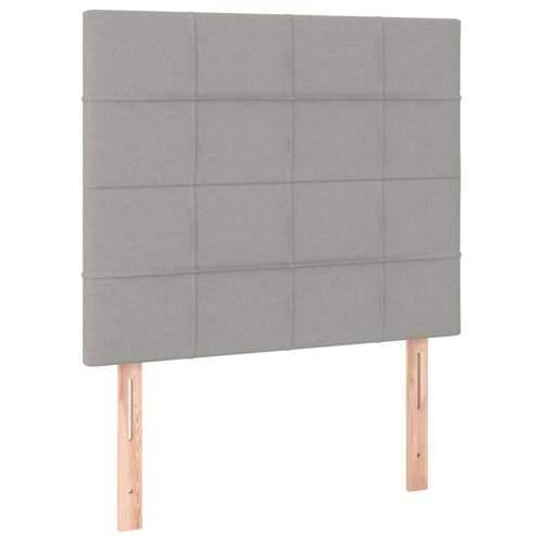 Krevet s oprugama i madrac svjetlosivi 120 x 200cm od tkanine - Svjetlosiva 120 x 200 cm Blok s kvadratima Cijena