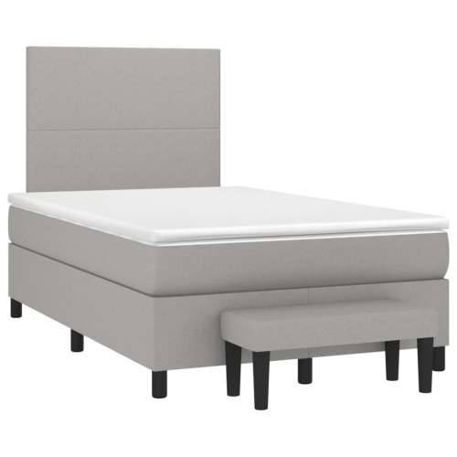 Krevet s oprugama i madrac svjetlosivi 120 x 200cm od tkanine Cijena
