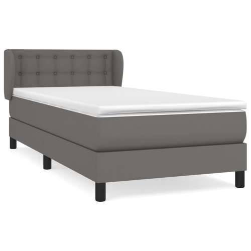 Krevet s oprugama i madracem sivi 90 x 200 cm od umjetne kože - Siva 90 x 200 cm gumbi Cijena