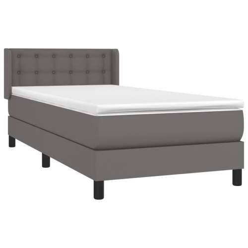Krevet s oprugama i madracem sivi 90 x 200 cm od umjetne kože - Siva 90 x 200 cm gumbi Cijena