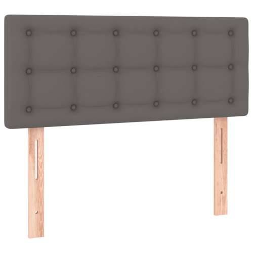 Krevet s oprugama i madracem sivi 90 x 200 cm od umjetne kože - Siva 90 x 200 cm gumbi Cijena