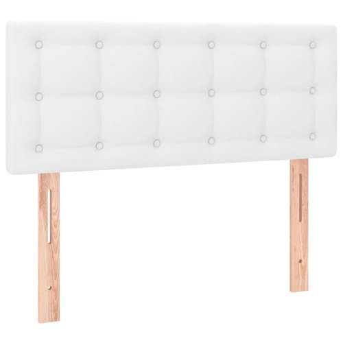 Krevet s oprugama i madracem bijeli 80 x 200 cm od umjetne kože - Bijela 80 x 200 cm gumbi Cijena