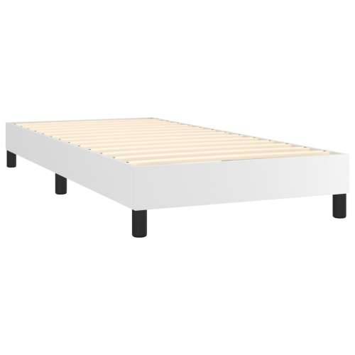 Krevet s oprugama i madracem bijeli 80 x 200 cm od umjetne kože - Bijela 80 x 200 cm gumbi Cijena