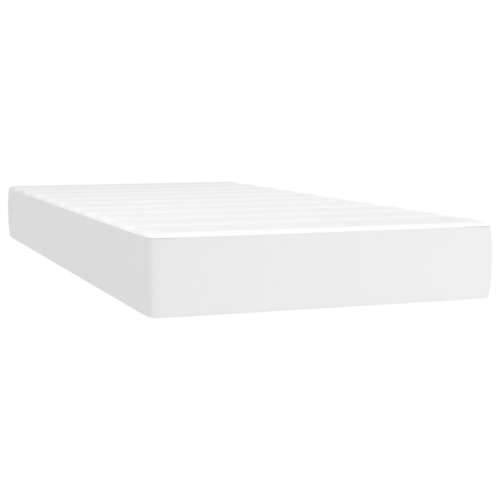 Krevet s oprugama i madracem bijeli 80 x 200 cm od umjetne kože - Bijela 80 x 200 cm gumbi Cijena