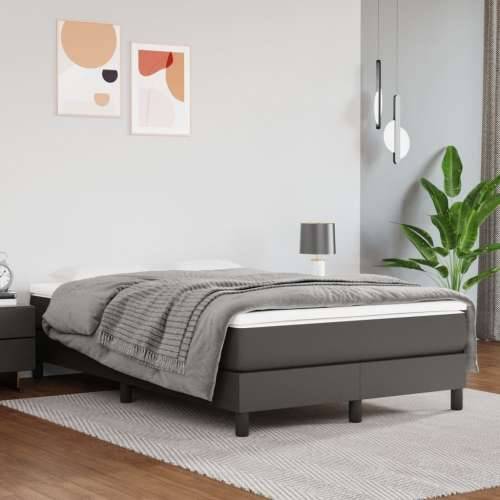 Krevet s oprugama i madracem sivi 120x200 cm od umjetne kože - Siva 120 x 200 cm 25 cm Cijena
