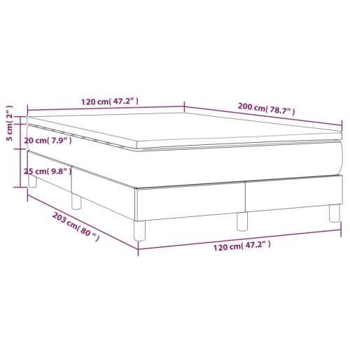Krevet s oprugama i madracem sivi 120x200 cm od umjetne kože - Siva 120 x 200 cm 25 cm Cijena