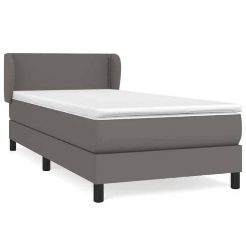 Krevet s oprugama i madracem sivi 80 x 200 cm od umjetne kože - Siva 80 x 200 cm Obično s čavlima Cijena