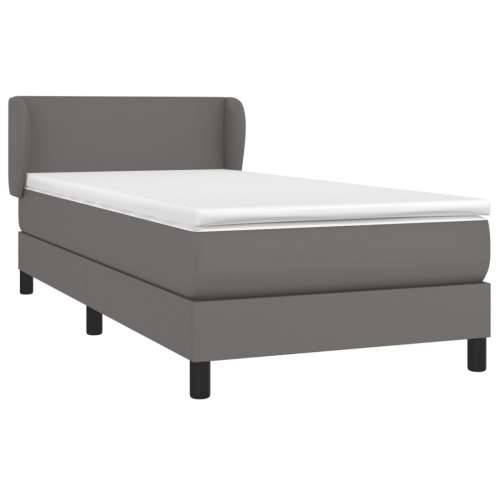 Krevet s oprugama i madracem sivi 80 x 200 cm od umjetne kože - Siva 80 x 200 cm Gladak dizajn Cijena