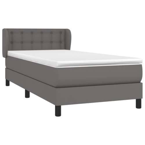 Krevet s oprugama i madracem sivi 80 x 200 cm od umjetne kože - Siva 80 x 200 cm gumbi Cijena