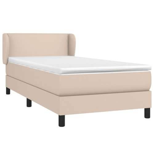 Krevet s oprugama i madrac cappuccino 80x200 cm od umjetne kože - Boja cappuccina 80 x 200 cm Obično s čavlima Cijena