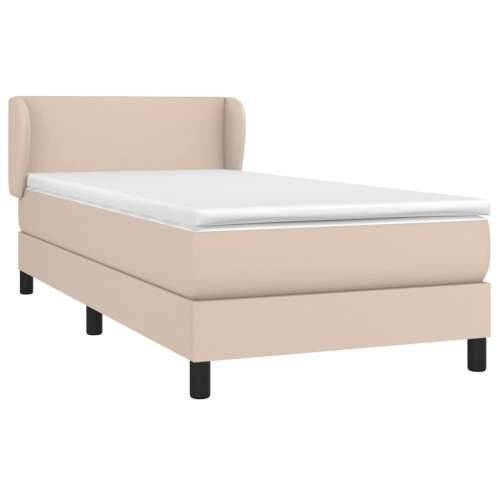 Krevet s oprugama i madrac cappuccino 80x200 cm od umjetne kože - Boja cappuccina 80 x 200 cm Gladak dizajn Cijena
