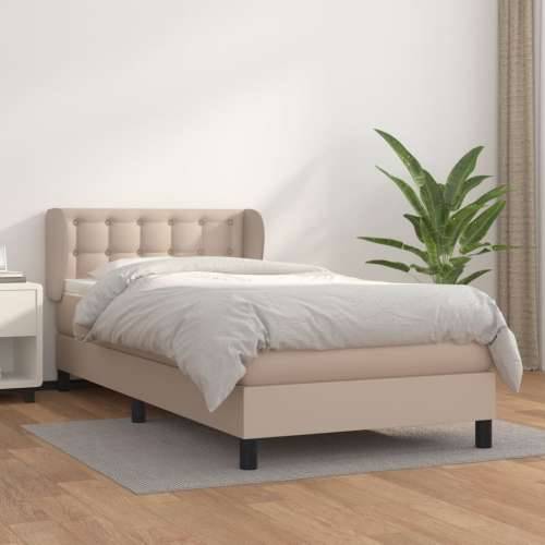 Krevet s oprugama i madrac cappuccino 80x200 cm od umjetne kože - Boja cappuccina 80 x 200 cm gumbi Cijena