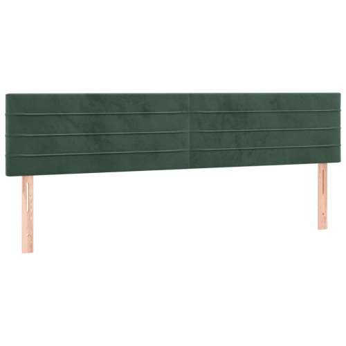 Krevet box spring s madracem LED tamnozeleni 200x200 cm baršun - Tamnozelena 200 x 200 cm vodoravne pruge Cijena