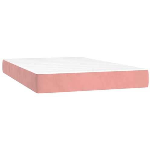 Krevet box spring s madracem LED ružičasti 120x200cm baršunasti - Ružičasta 120 x 200 cm Gladak dizajn Cijena