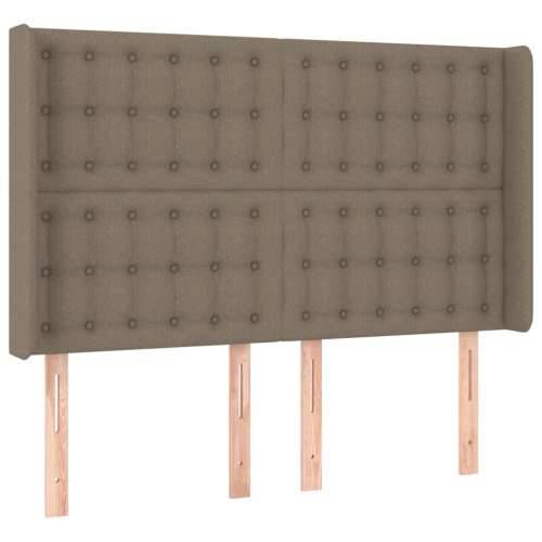 Krevet box spring s madracem LED smeđesivi 140x200 cm tkanina - Sivo-smeđa 140 x 200 cm gumbi Cijena
