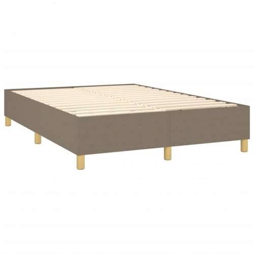 Krevet box spring s madracem LED smeđesivi 140x200 cm tkanina - Sivo-smeđa 140 x 200 cm Blok s kvadratima Cijena