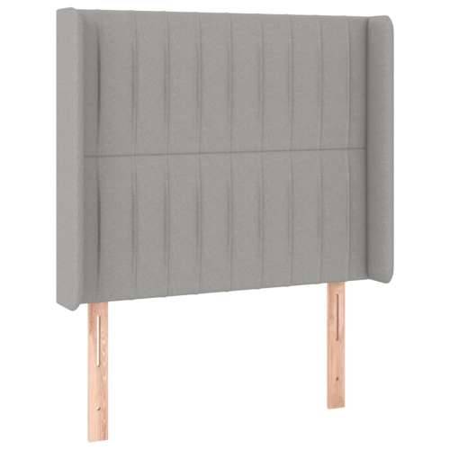 Krevet box spring s madracem LED svjetlosivi 90x200 cm tkanina - Svjetlosiva 90 x 200 cm Okomite pruge Cijena
