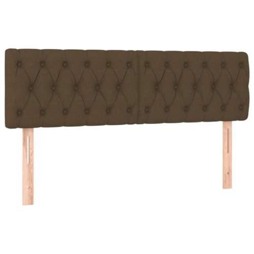 Krevet box spring s madracem LED tamnosmeđi 160x200 cm tkanina - Tamno smeđa 160 x 200 cm Dizajn s gumbima Cijena