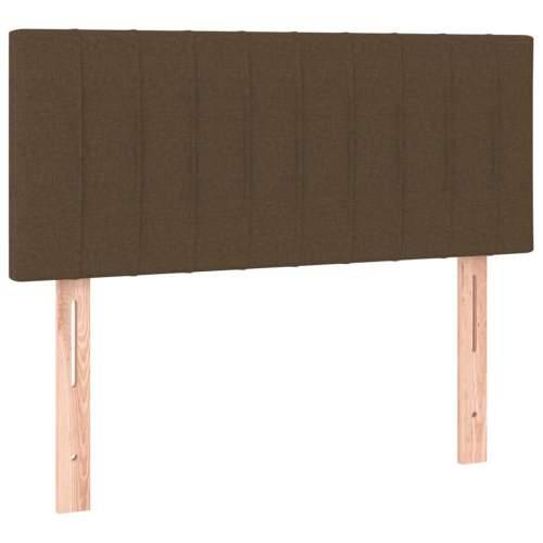 Krevet box spring s madracem LED tamnosmeđi 90x200 cm tkanina - Tamno smeđa 90 x 200 cm Okomite pruge Cijena