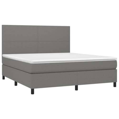 Krevet box spring s madracem LED tamnosivi 180x200 cm tkanina - Tamno siva 180 x 200 cm Gladak dizajn Cijena