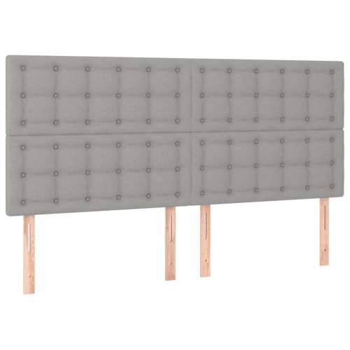 Krevet box spring s madracem LED svjetlosivi 180x200 cm tkanina - Svjetlosiva 180 x 200 cm gumbi Cijena