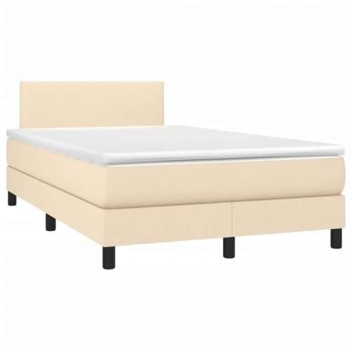 Krevet box spring s madracem LED krem 120 x 200 cm od tkanine - Krema 120 x 200 cm Gladak dizajn Cijena