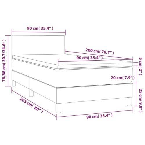 Krevet box spring s madracem LED svjetlosivi 90x200 cm tkanina - Svjetlosiva 90 x 200 cm Gladak dizajn Cijena