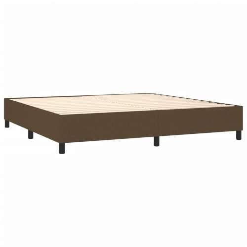 Krevet box spring s madracem LED tamnosmeđi 200x200 cm tkanina - Tamno smeđa 200 x 200 cm Blok s kvadratima Cijena