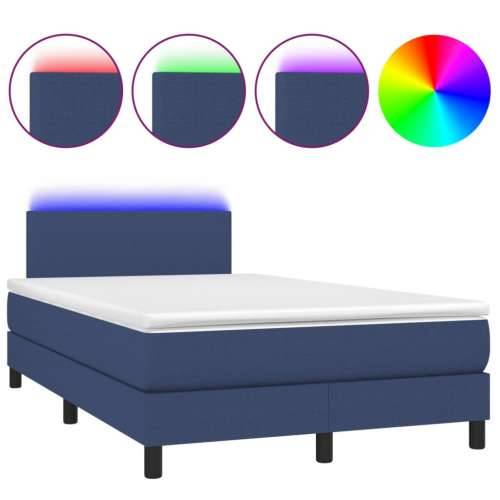 Krevet box spring s madracem LED plavi 120 x 200 cm od tkanine - Plava 120 x 200 cm Gladak dizajn Cijena