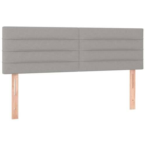 Krevet box spring s madracem LED svjetlosivi 140x190 cm tkanina - Svjetlosiva 140 x 190 cm vodoravne pruge Cijena