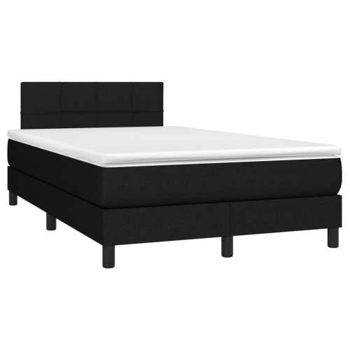 Krevet box spring s madracem LED crni 120 x 200 cm od tkanine - Crna 120 x 200 cm Blok s kvadratima Cijena