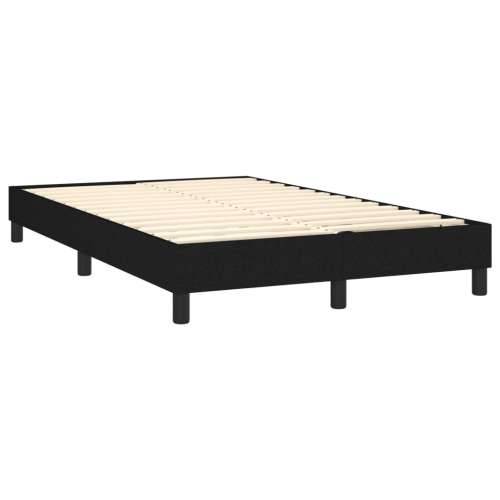 Krevet box spring s madracem LED crni 120 x 200 cm od tkanine - Crna 120 x 200 cm Blok s kvadratima Cijena